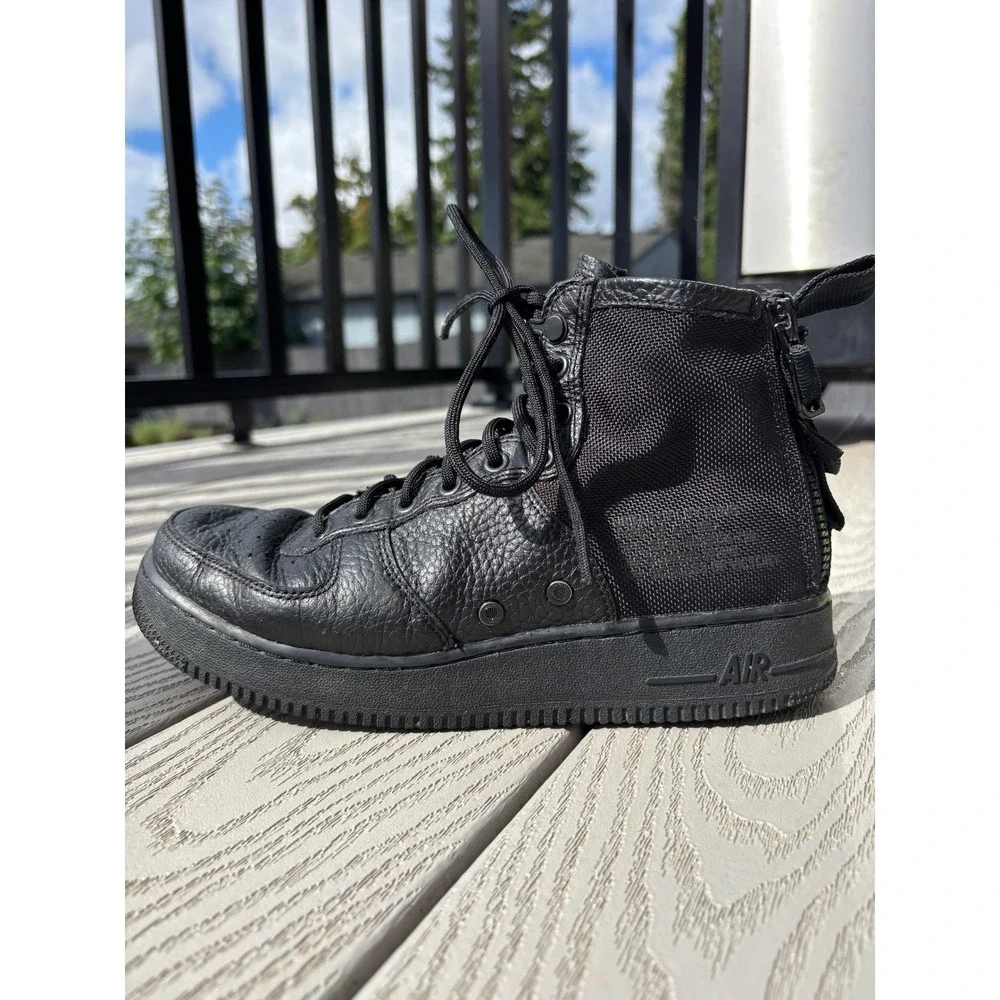 Nike SF Air Force‎ 1 Mid Triple Black Utility High Top Sneakers Mens Size 8.5